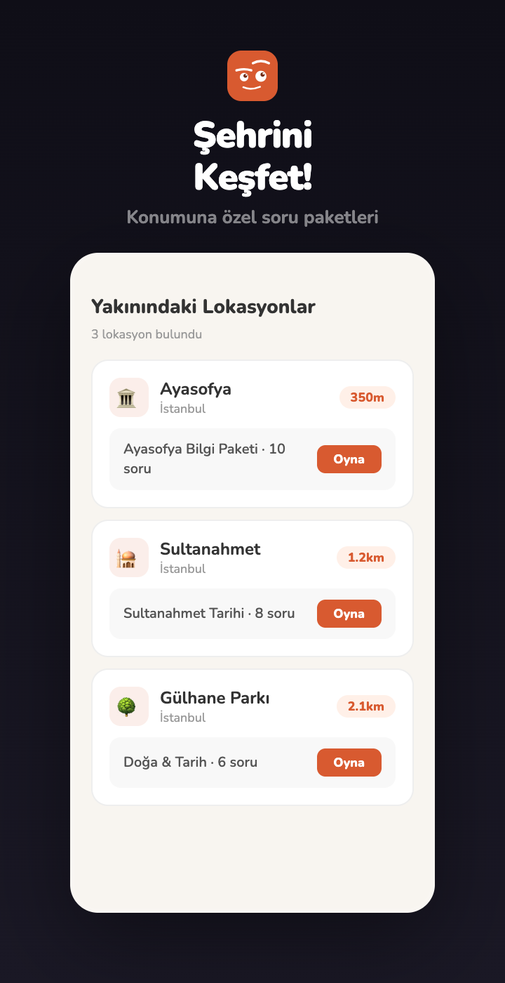 Konum bazlı oyun — şehir keşfi